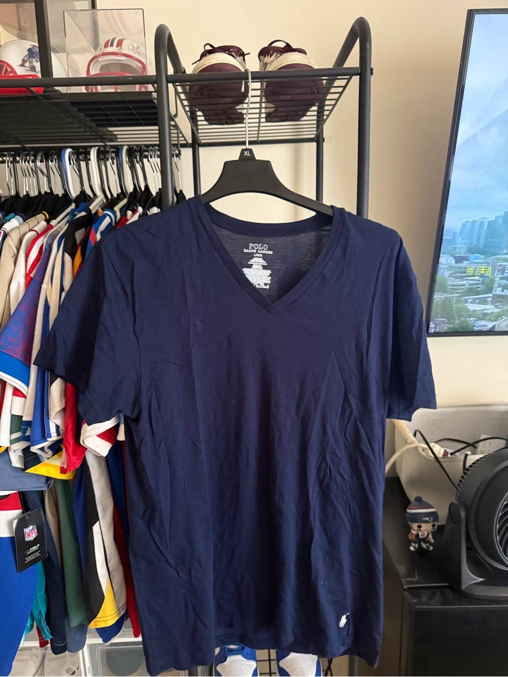 Ralph Lauren Men’s V-Neck Tee in Navy Blue